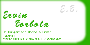ervin borbola business card